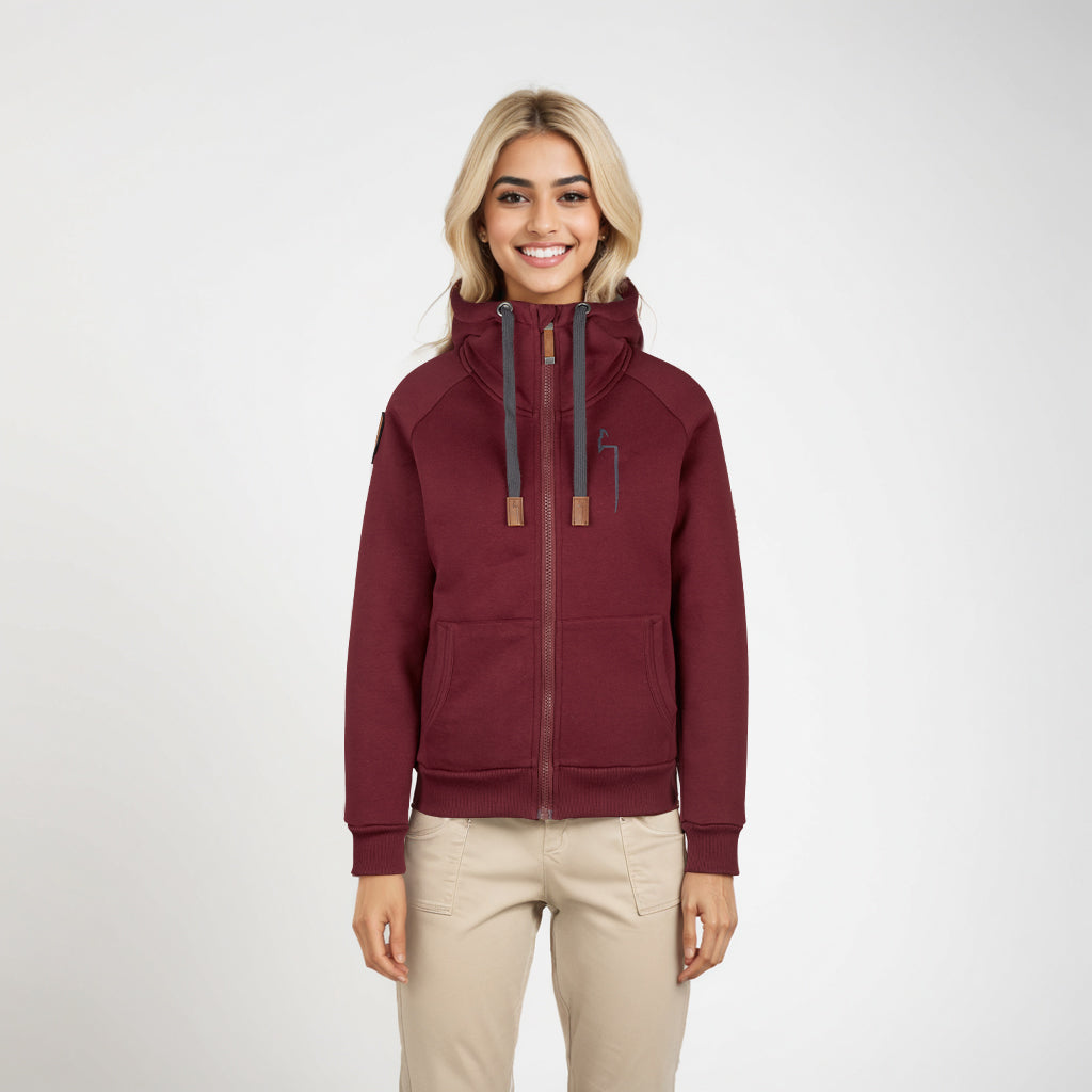 WINTER Hoodie Damen granat